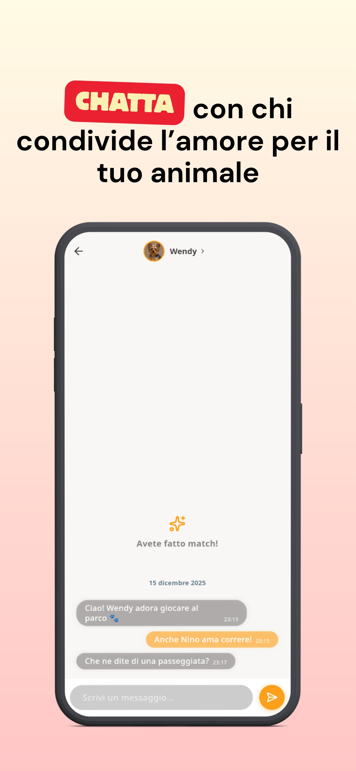 Chatta con chi condivide l'amore per il tuo animale